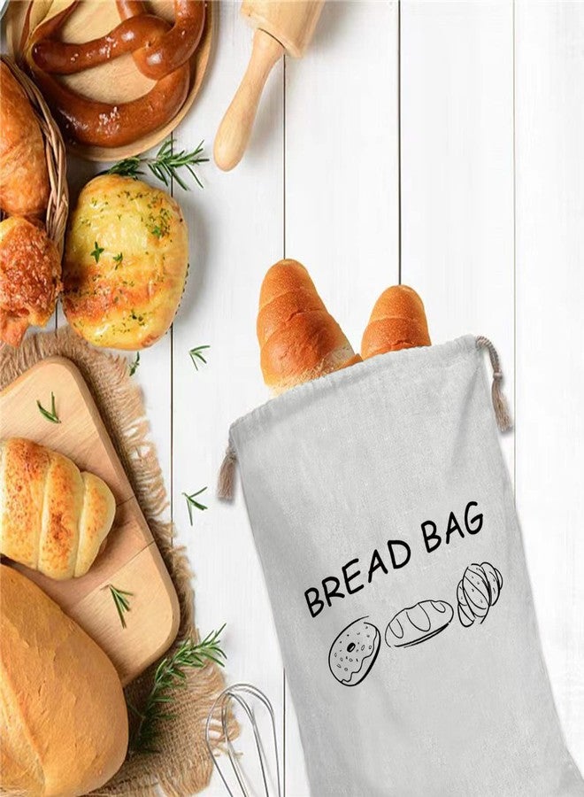 MAOSGO Bread Bags, 2 Pack Large Linen Bread Bag Reusable Bread Storage Container for Homemade Bread Sourdough, Fresh Keeping & Reusable Pastries Loaves Bags for homemade bread gift giving - Image 5